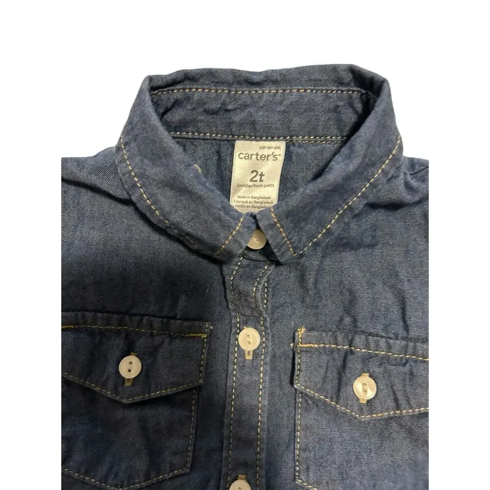Carter’s Denim Long Sleeve Button Up Shirt Size 2T